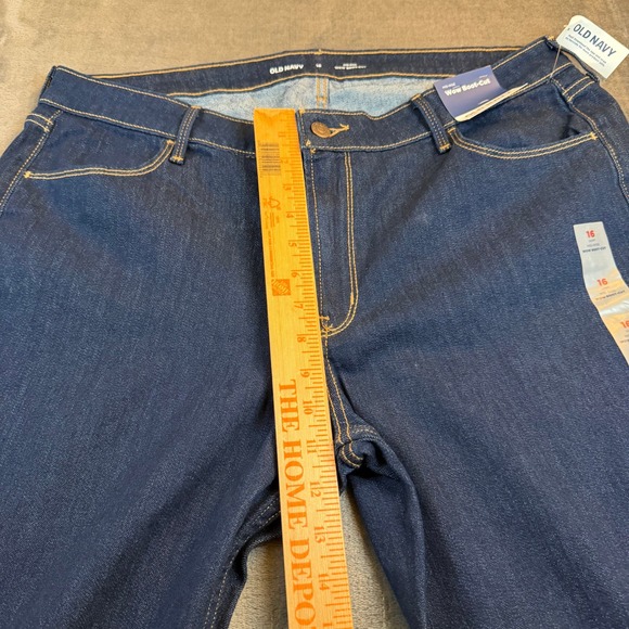 Old Navy Wow Boot-Cut Jeans Womens 16 Short Mid-Rise Dark Wash Denim New - Picture 10 of 11